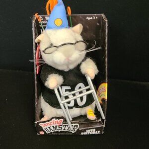 2004 Animated GEMMY DANCING HAMSTER 50th Birthday Sings Dances in Box